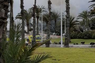 Incendio en los locales del anfiteatro al aire libre de Las Remudas (Telde)/TA.